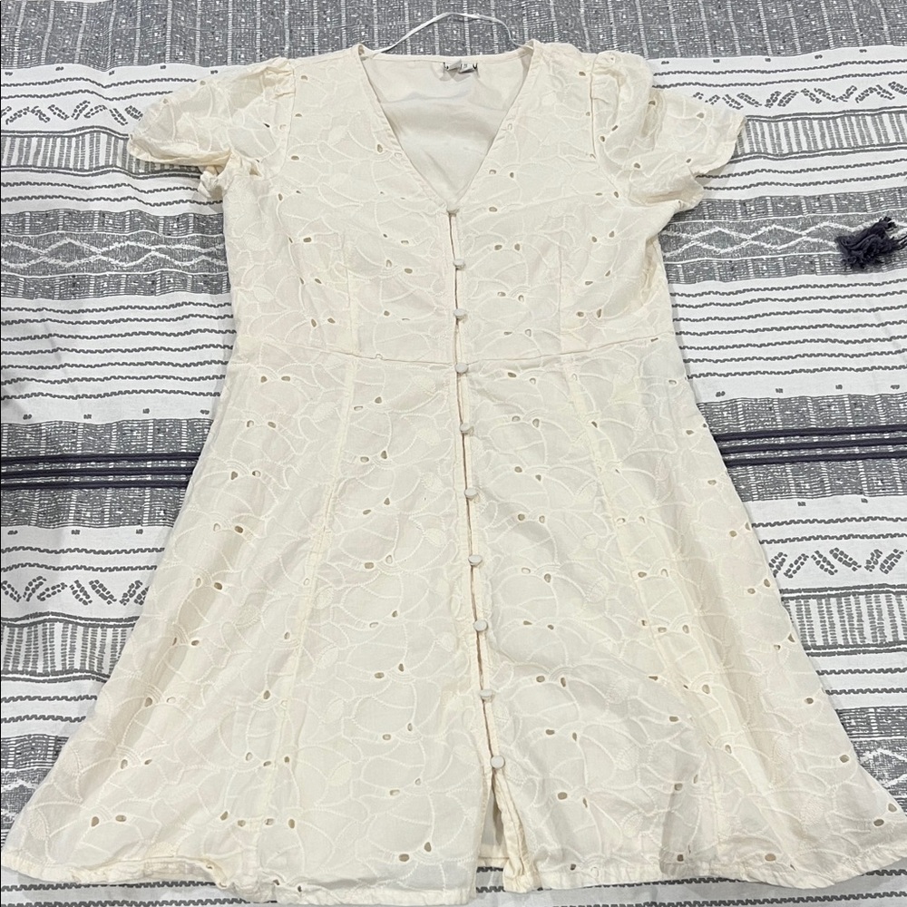 Vero Moda Cream Eyelet Dress